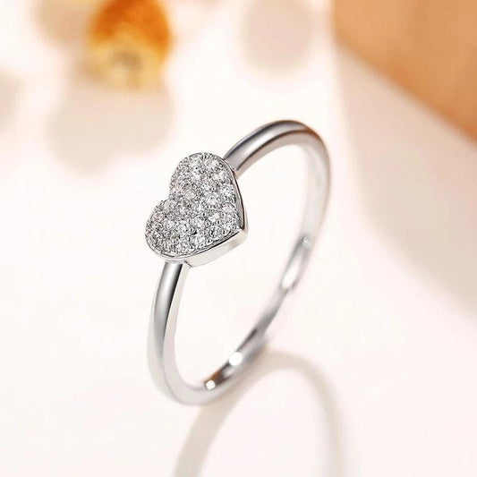 Inel argintiu, cu inima si pietre din zirconiu, Reuben C2 - Pursehuit.ro