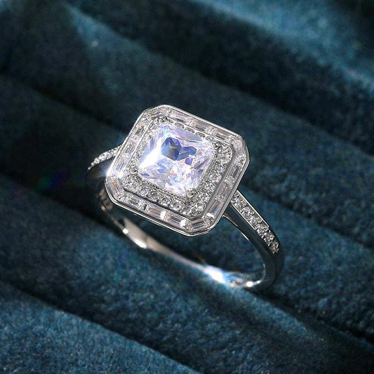 Inel argintiu, cu pietre din zirconiu, Abner C6 - Pursehuit.ro