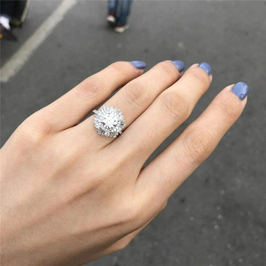 Inel argintiu, cu pietre din zirconiu, Jerica C9 - Pursehuit.ro