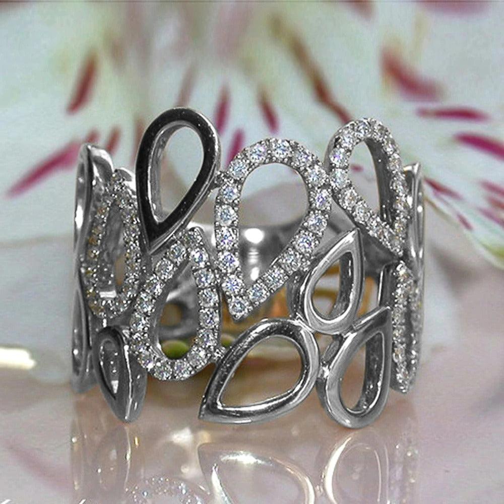 Inel argintiu, cu pietre din zirconiu, Jolie C9 - Pursehuit.ro