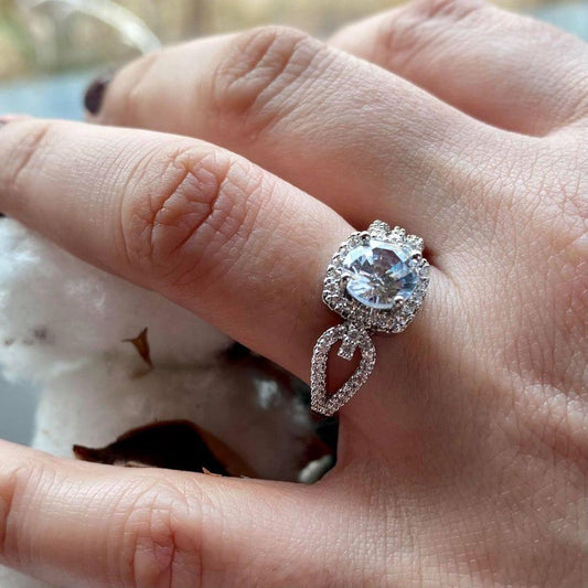 Inel argintiu, cu pietre din zirconiu, Mima C21 - Pursehuit.ro