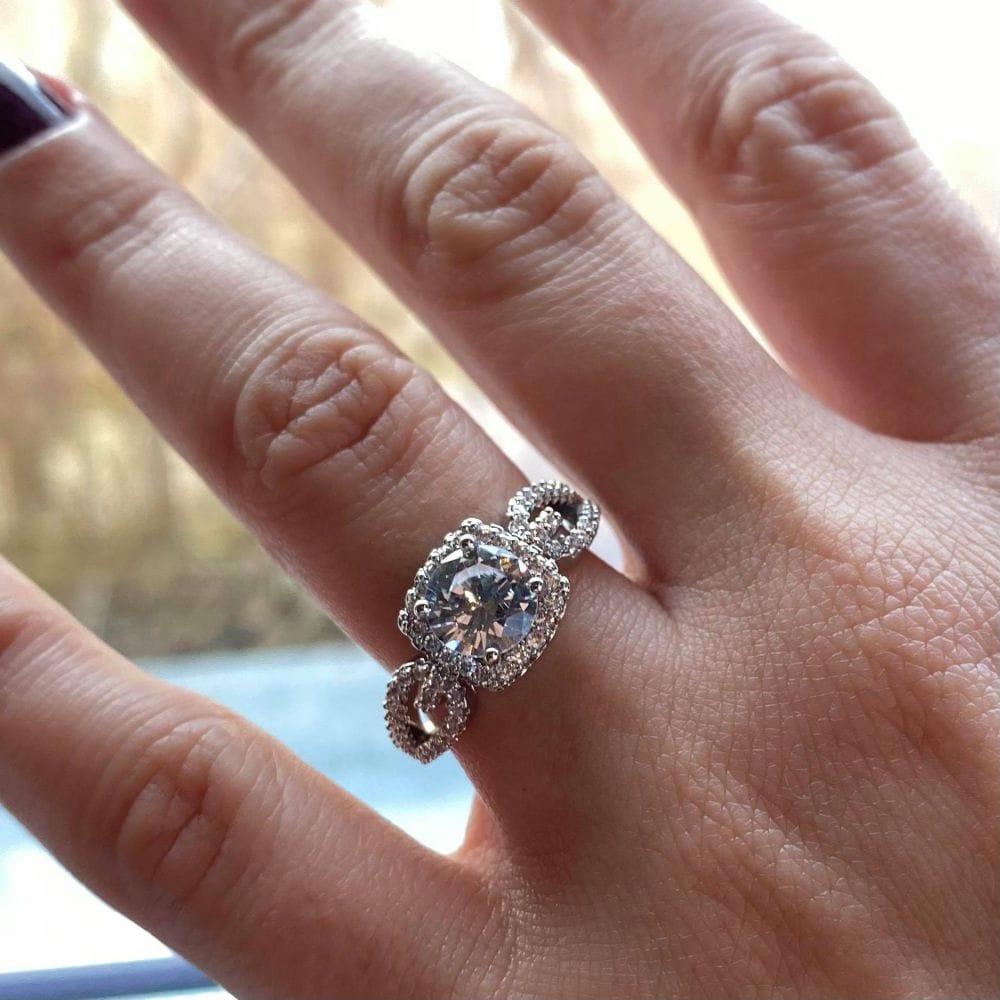 Inel argintiu, cu pietre din zirconiu, Mima C21 - Pursehuit.ro