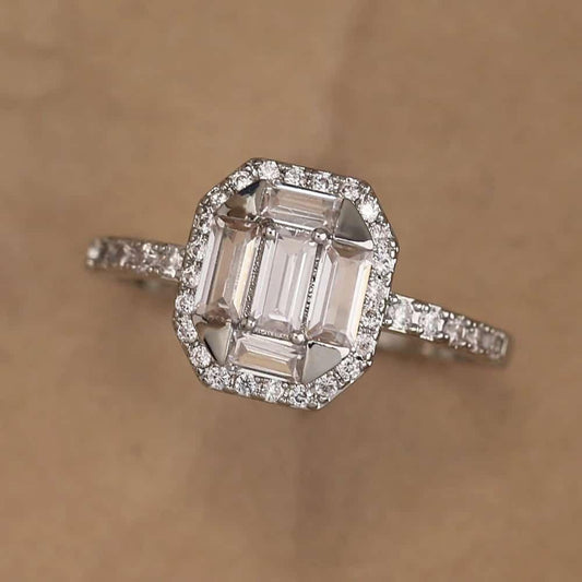 Inel argintiu, cu pietre din zirconiu, Minella C1 OUT - Pursehuit.ro