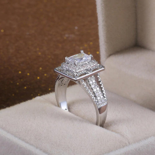 Inel argintiu, cu pietre din zirconiu, Niky C21 - Pursehuit.ro