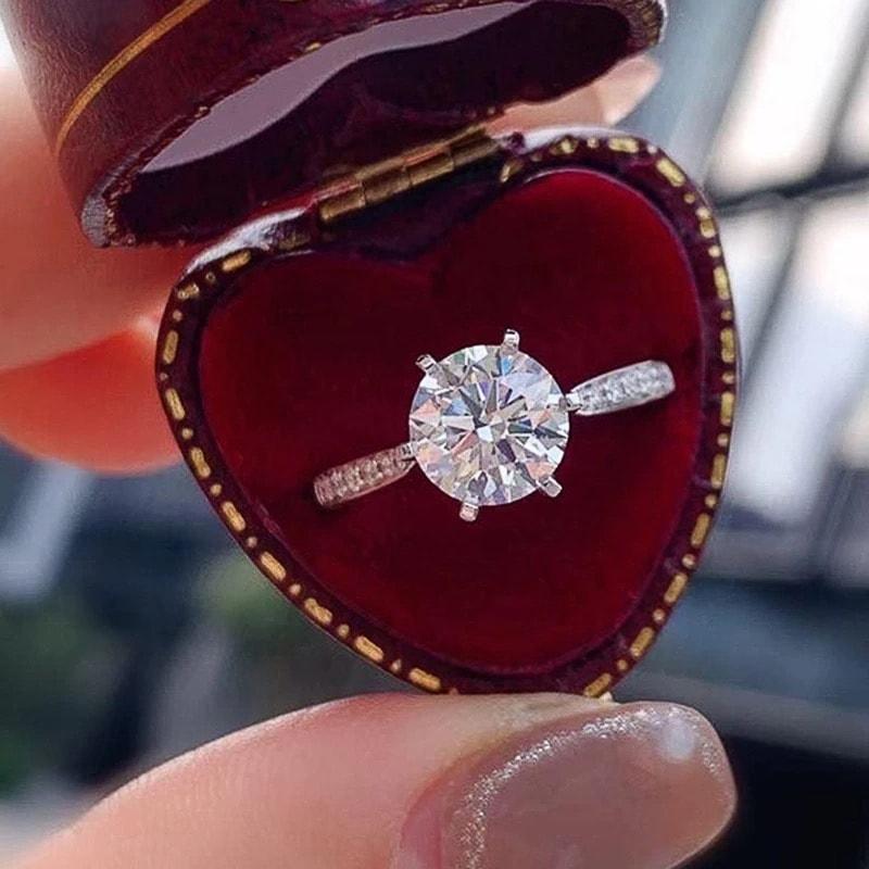 Inel argintiu, cu pietre din zirconiu, Ricarda C11 - Pursehuit.ro