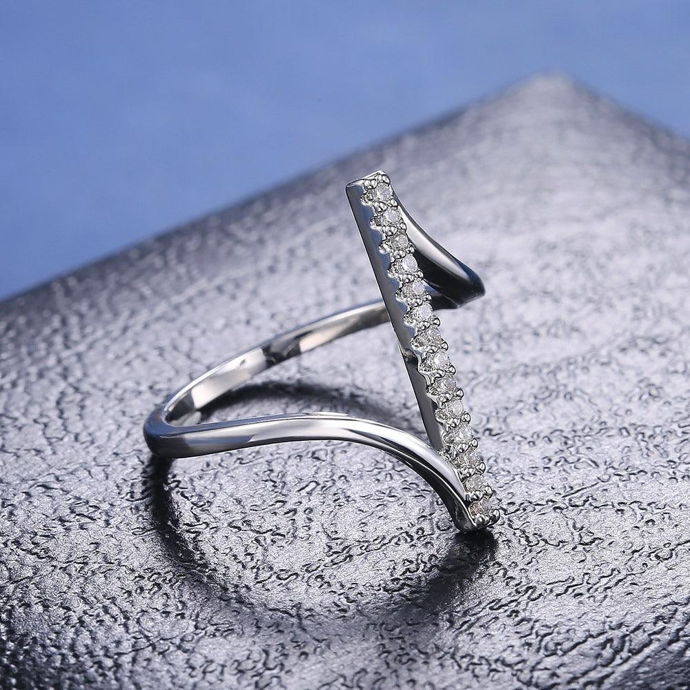 Inel argintiu, cu pietre din zirconiu, Sigrund C4 - Pursehuit.ro