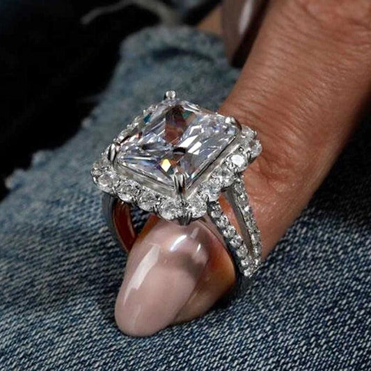 Inel argintiu, cu pietre din zirconiu, Talula C1 - Pursehuit.ro