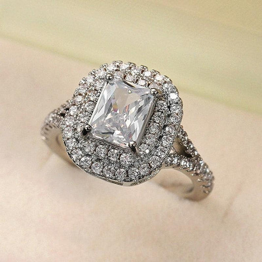 Inel argintiu, cu pietre din zirconiu, Zabina C22 - Pursehuit.ro