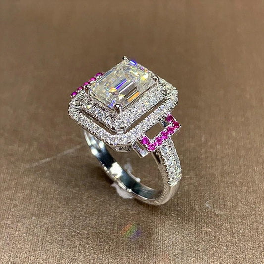 Inel argintiu, cu pietre din zirconiu, Zedina C6 - Pursehuit.ro