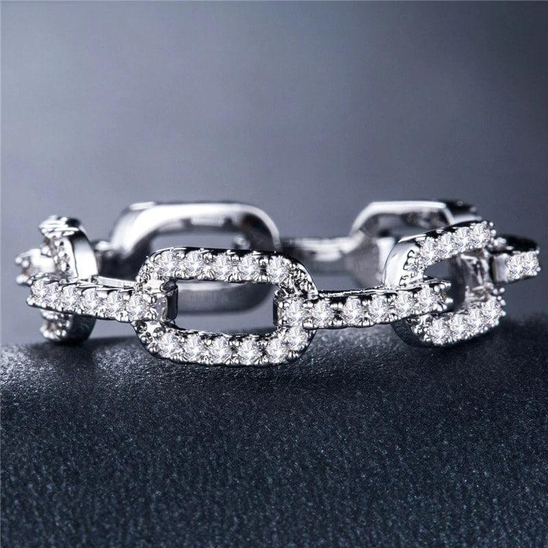 Inel argintiu, cu pietre din zirconiu, Zoe C6 - Pursehuit.ro