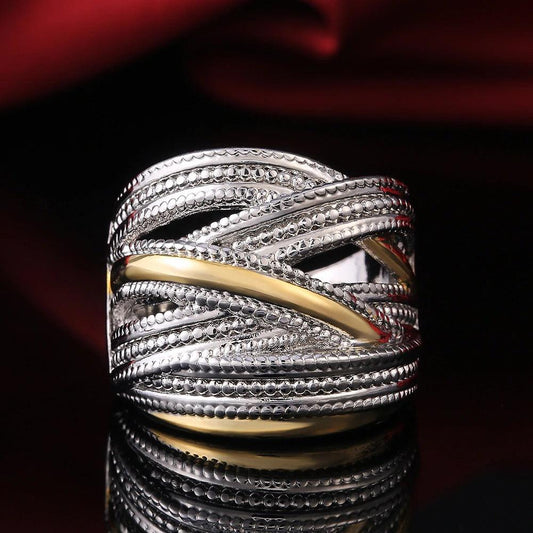 Inel argintiu, in straturi multiple, Ninon C29 - Pursehuit.ro