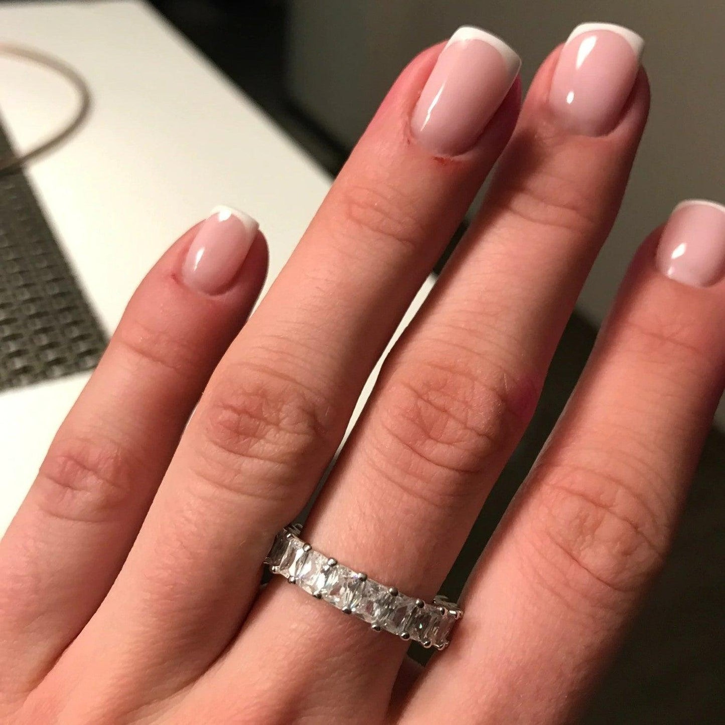 Inel argintiu, tennis, cu pietre din zirconiu, Nikolia C21 - Pursehuit.ro