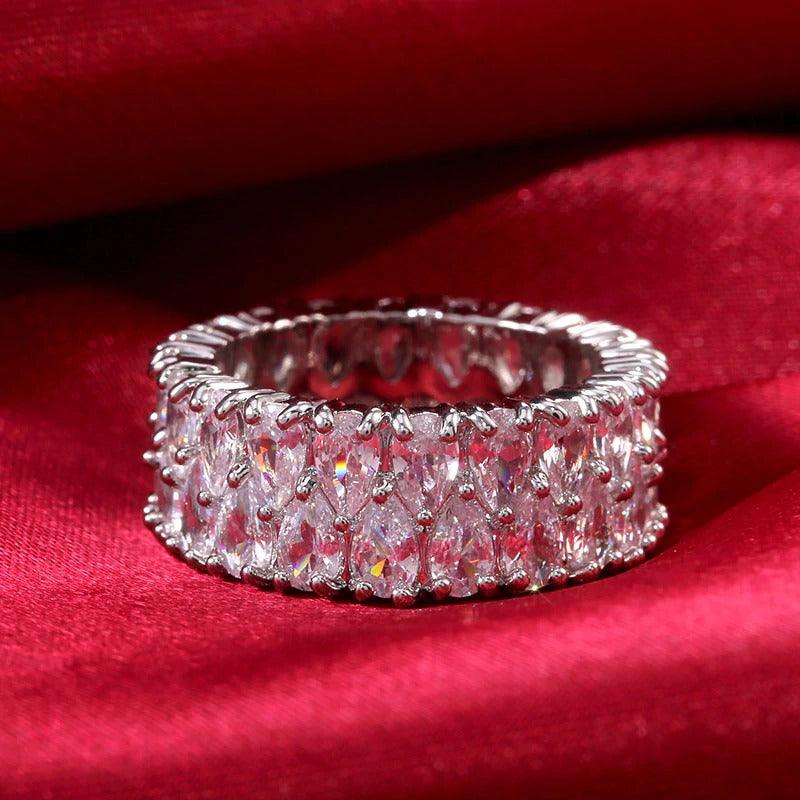 Inel argintiu, tennis, cu pietre din zirconiu, Nilde C22 - Pursehuit.ro