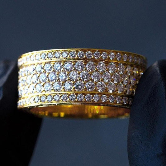 Inel auriu, cu pietre din zirconiu, Solveig C29 - Pursehuit.ro