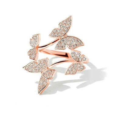 Inel rose gold, reglabil, cu pietre din zirconiu, Zorka C6 - Pursehuit.ro