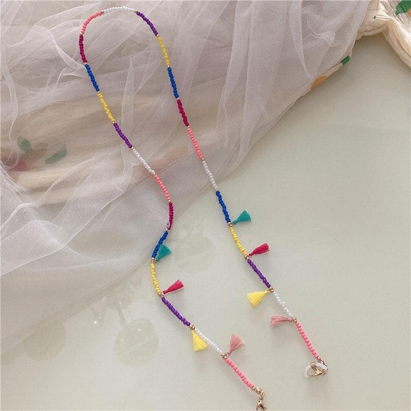 Lant de ochelari, cu margelute colorate si ciucuri, Othilde C4 - Pursehuit.ro