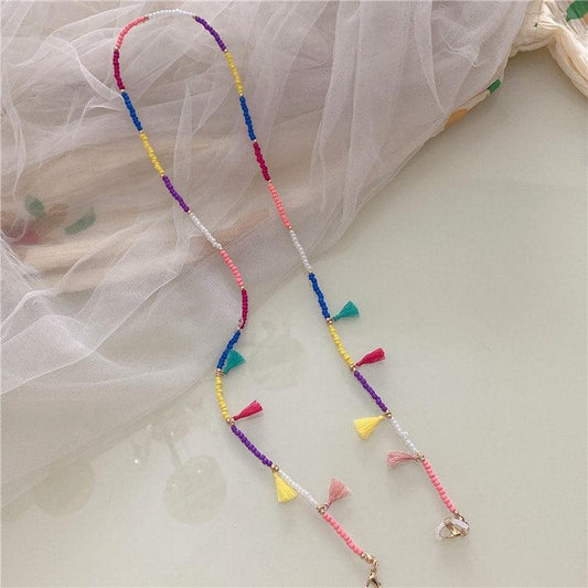 Lant de ochelari, cu margelute colorate si ciucuri, Othilde C4 - Pursehuit.ro