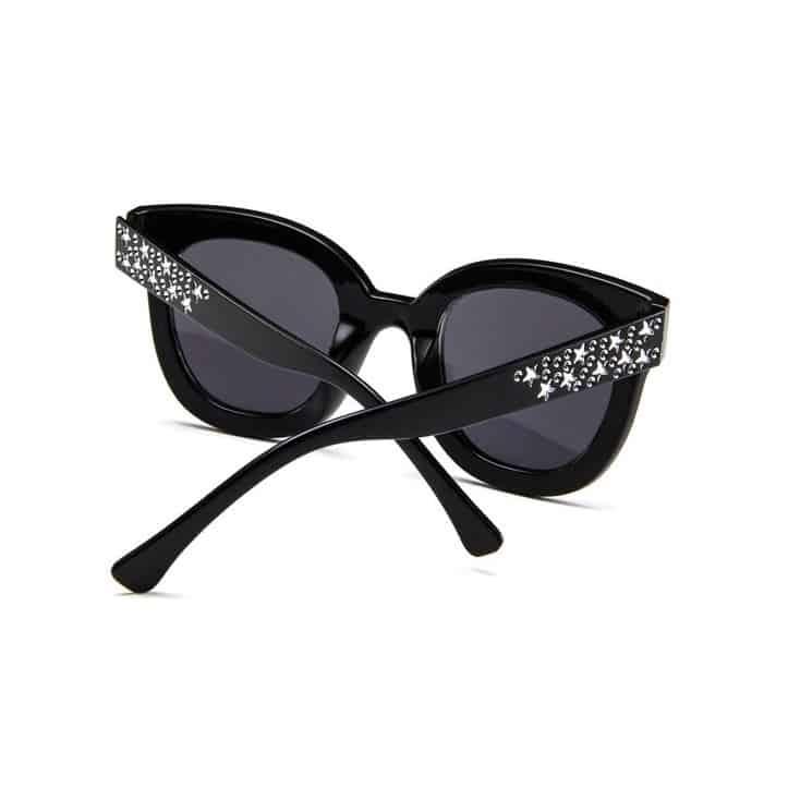 Ochelari de soare, negri, stelute argintii, cat-eye, Jenipher C3 - Pursehuit.ro