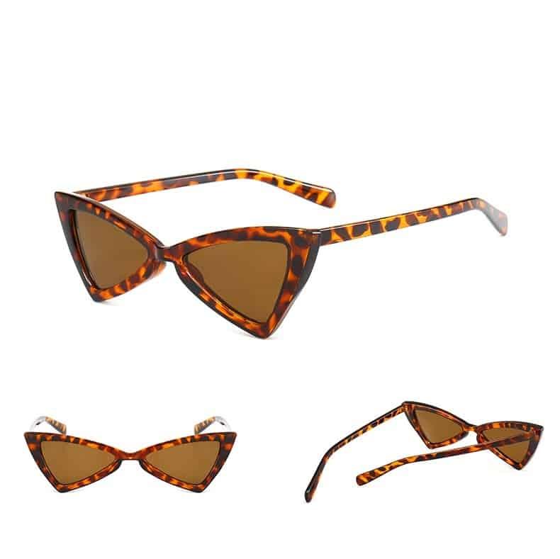 Ochelari de soare, maro, animal print, stil retro, Casten C5 OUT - Pursehuit.ro