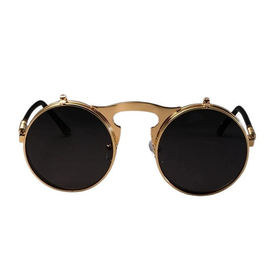 Ochelari de soare, aurii, rotunzi, stil aviator, Meike C4 - Pursehuit.ro