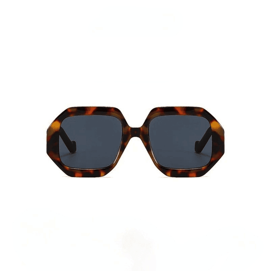 Ochelari de soare, maro, animal print, patrati, Mei C5 - Pursehuit.ro