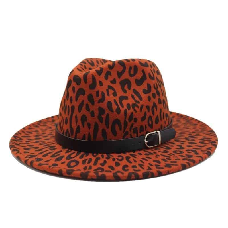 Palarie dama, caramizie, animal print, Carlina - Pursehuit.ro