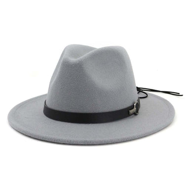 Palarie Fedora, gri, reglabila, cu accesoriu detasabil, Fanndis - Pursehuit.ro