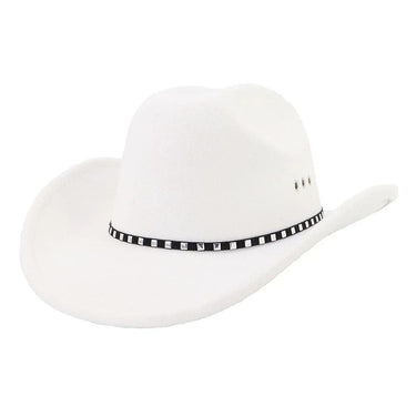 Palarie dama, alba, stil cowboy, Mintha - Pursehuit.ro