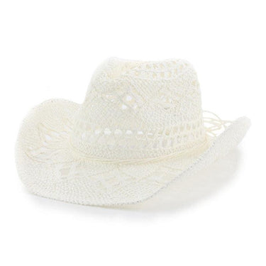 Palarie dama, alba, stil cowboy, de vara, Celia - Pursehuit.ro