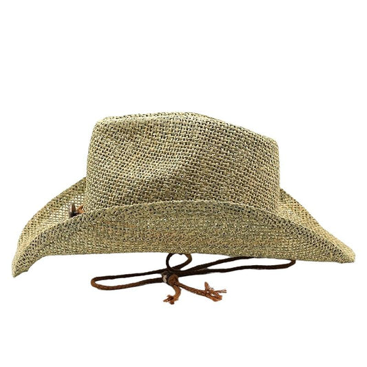 Palarie dama, bej, de vara, din paie, stil cowboy, Adelita - Pursehuit.ro