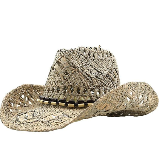 Palarie dama, bej, de vara, stil cowboy, din paie, Adie - Pursehuit.ro