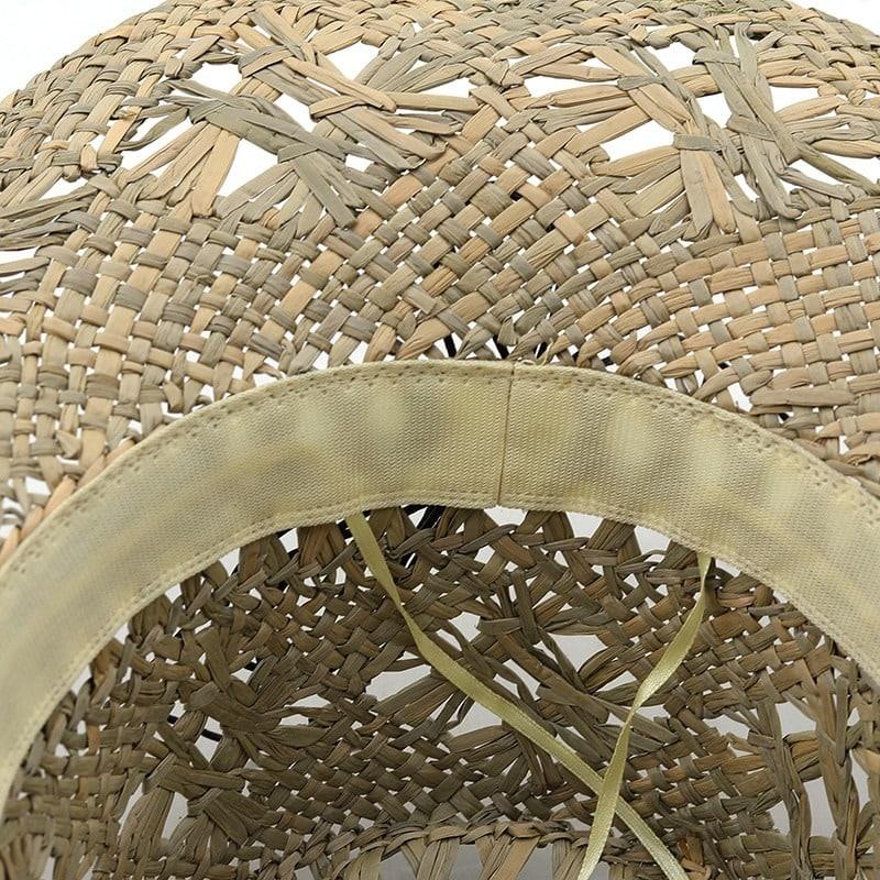 Palarie dama, bej, de vara, stil cowboy, din paie, Adie - Pursehuit.ro