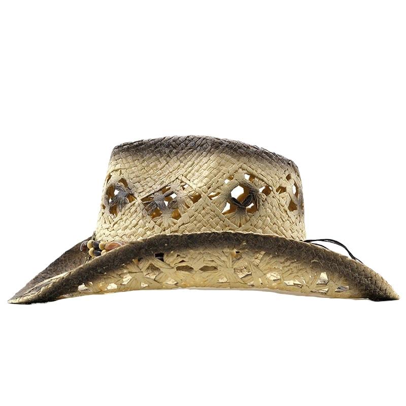 Palarie dama, bej, de vara, stil cowboy, din paie, Adla - Pursehuit.ro