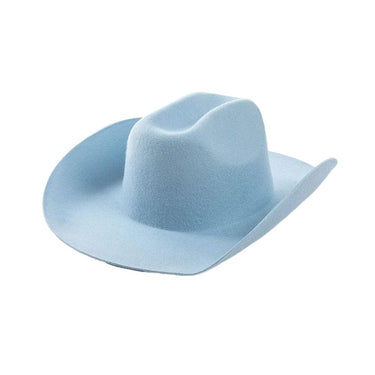 Palarie Fedora, bleu, din lana, stil cowboy, reglabila, Malea - Pursehuit.ro