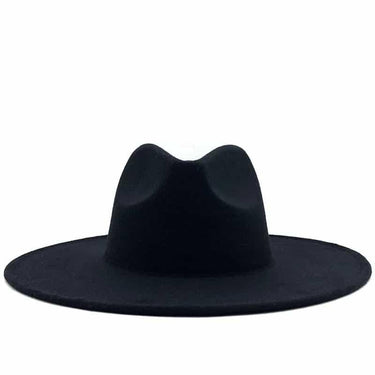 Palarie Fedora, neagra, cu bor lat, reglabila, Kirke - Pursehuit.ro