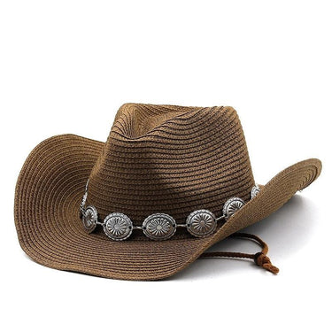 Palarie dama, maro, de vara, stil cowboy, Misha - Pursehuit.ro