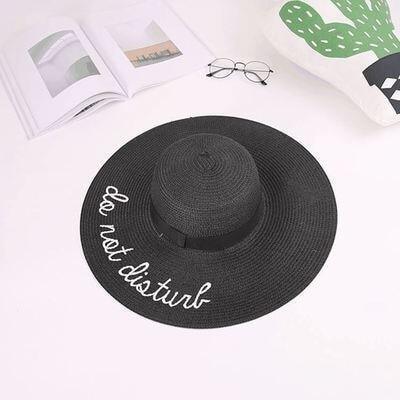 Palarie dama, neagra, de vara, mesaj Do Not Disturb, Thea - Pursehuit.ro