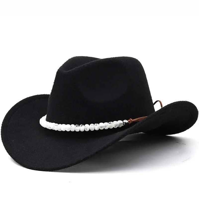 Palarie dama, neagra, stil cowboy, Martha - Pursehuit.ro