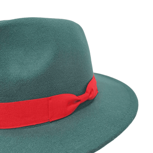 Palarie dama, verde, cu interior rosu, Majvi - Pursehuit.ro
