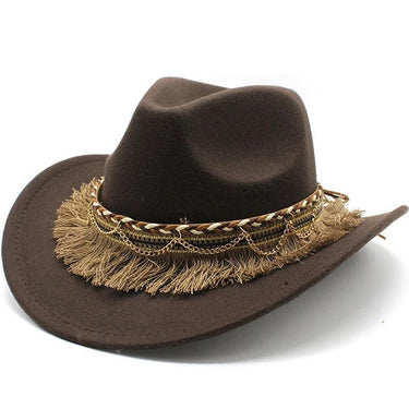 Palarie maro, stil cowboy, reglabila, cu accesoriu detasabil, Soffy - Pursehuit.ro