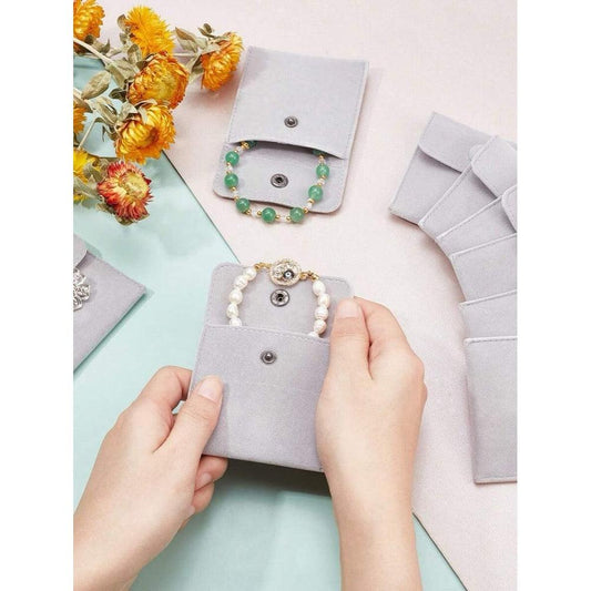 Pouch pentru cadou sau depozitare bijuterii, gri, 7 cm x 7 cm - Pursehuit.ro