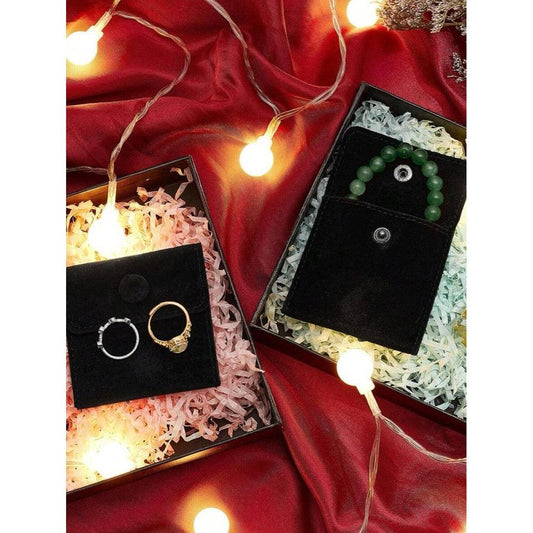 Pouch pentru cadou sau depozitare bijuterii, negru, 7 cm x 7 cm - Pursehuit.ro