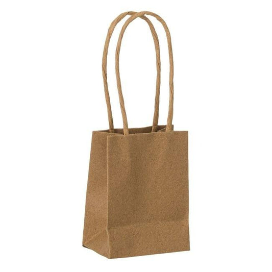 Punga cadou, kraft, cu sclipici, 6x4x8cm - Pursehuit.ro