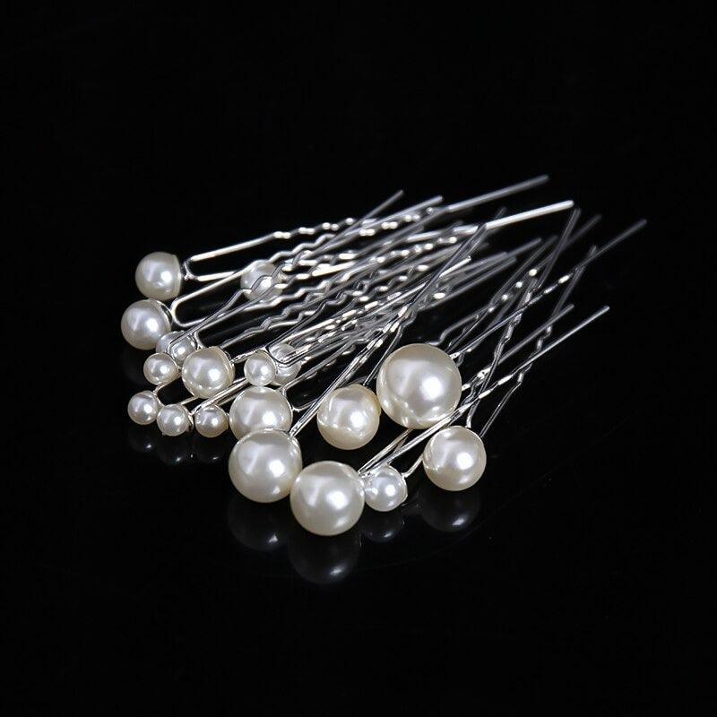 Set 18 ace de par, argintii, cu perle, Elvard C15 - Pursehuit.ro