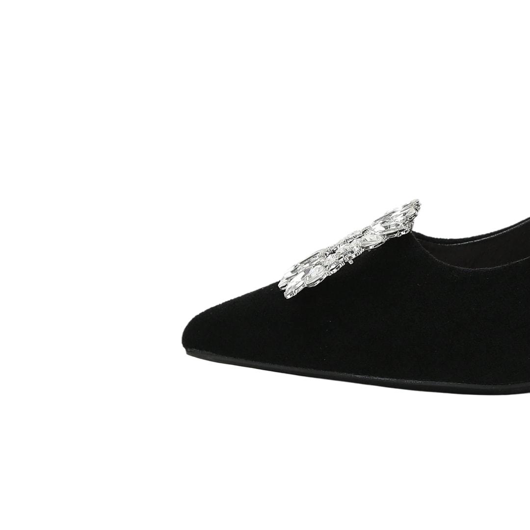 Set 2 brose, argintii, pentru pantofi, cu clips si pietre, Ottella C6 - Pursehuit.ro