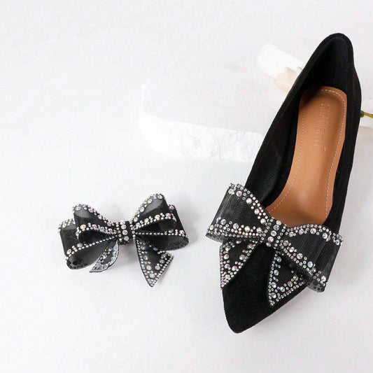 Set 2 brose, negre, pentru pantofi, cu pietre, Pan C6 - Pursehuit.ro