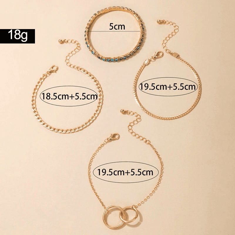 Set 4 bratari, aurii, cu pietre multicolore, Sidney C1 OUT - Pursehuit.ro