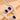 Set colier choker si cercei, auriu, cu perle si pietre albastre, Osar C5 OUT - Pursehuit.ro