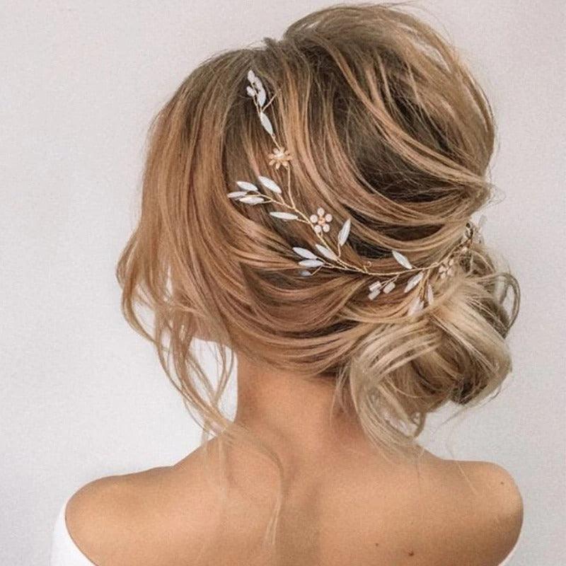 Set coronita modelatoare si cercei, auriu, cu pietre, Aleta C4 - Pursehuit.ro