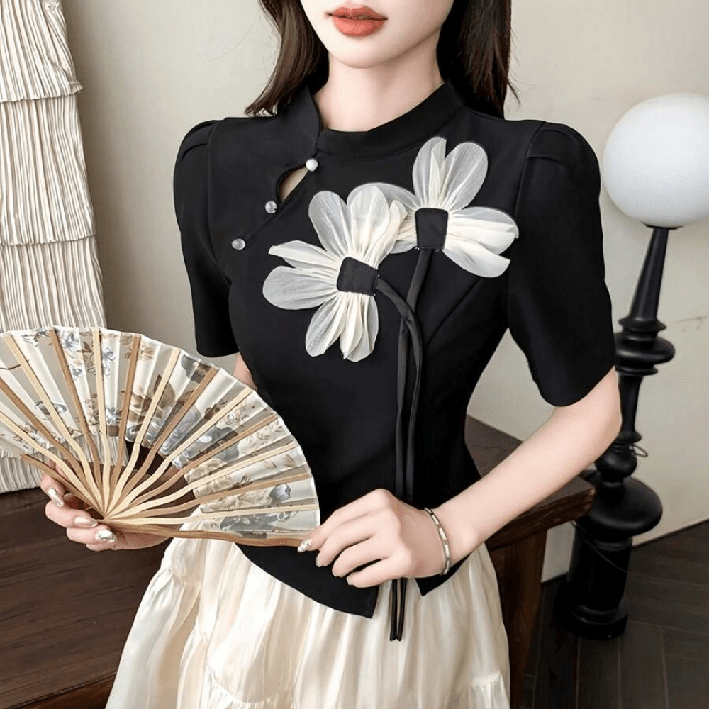 Set 2 brose tip floare, bej, Basilia C12 - Pursehuit.ro